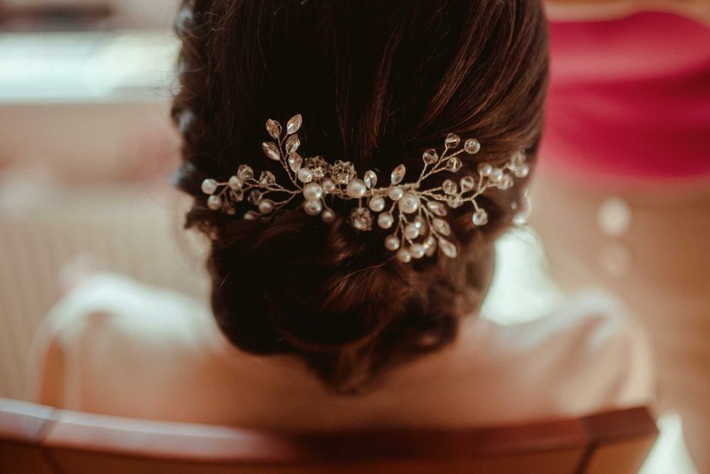 Grzebyk do włosów + kolczyki - piękny ślubny zestaw