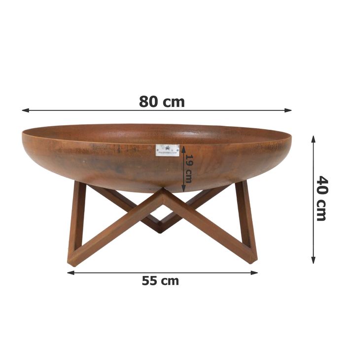 Palenisko ogrodowe Stal Corten 80cm blacha 3mm do ogniska