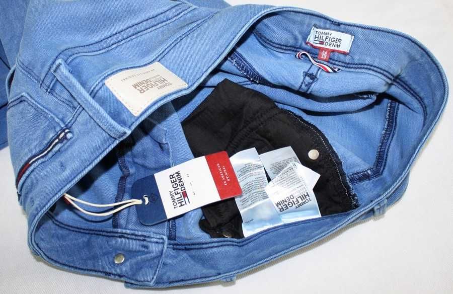 Damskie jeansy Tommy Hilfiger Natalie rurki niski stan nowe - W34/L30