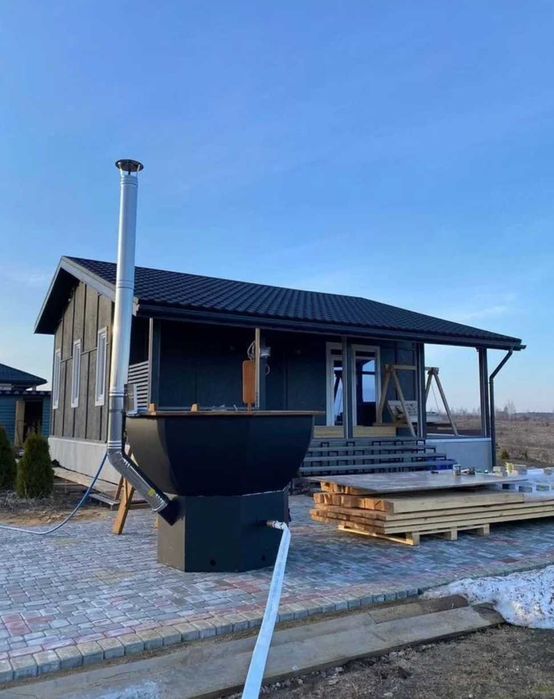 Карпатський Банний Чан на дровах из метала/нерж и ольхи на 4-6 чел