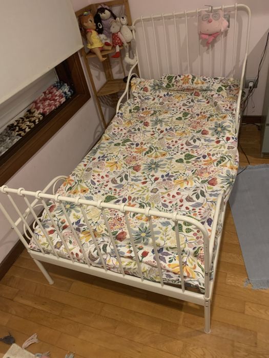 Cama ferro ikea extensivel com colchao