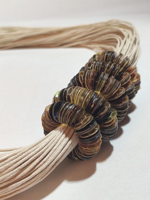 Naszyjnik oryginalny naturalny kolory ziemi eco unikat azjatycki