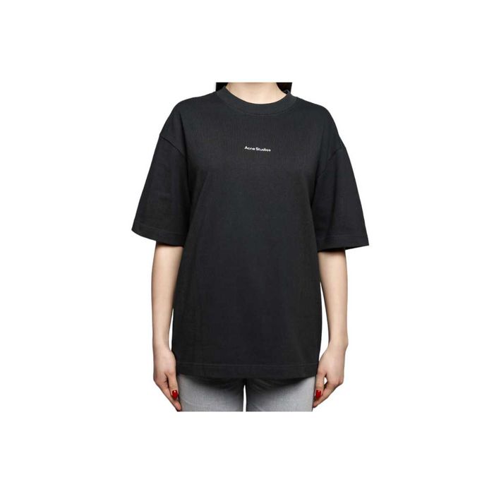 Футболка Acne Studios Logo cotton jersey T-shirt Black