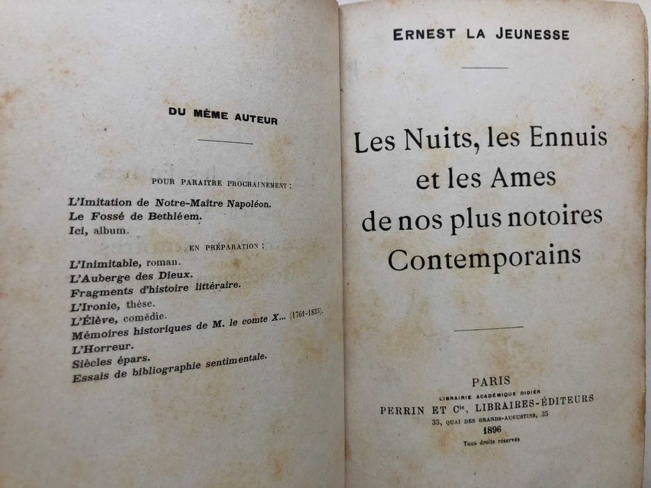 Les Nuits, les Ennuis et les Ames de nos plus notoires Contemporains