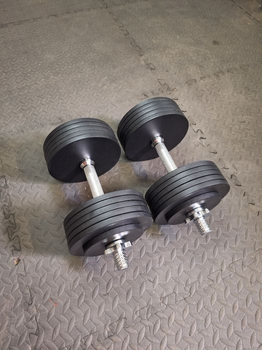 Hantle 2x30kg stalowe, żeliwne, regulowane, silownia, obciążenie