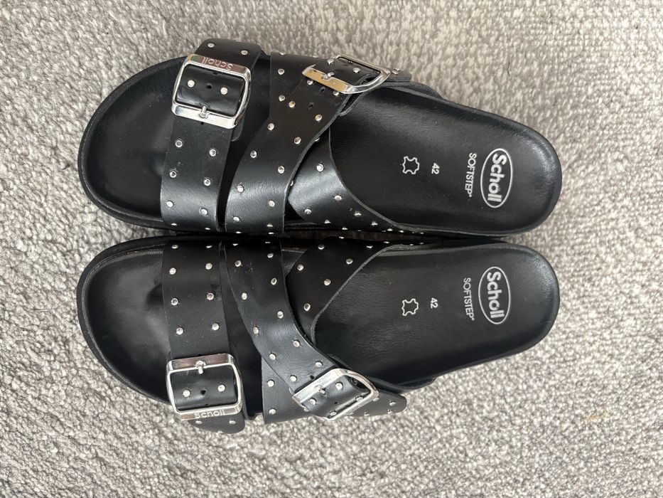 Scholl Softstep damskie klapki skórzane ćwieki roz. 42