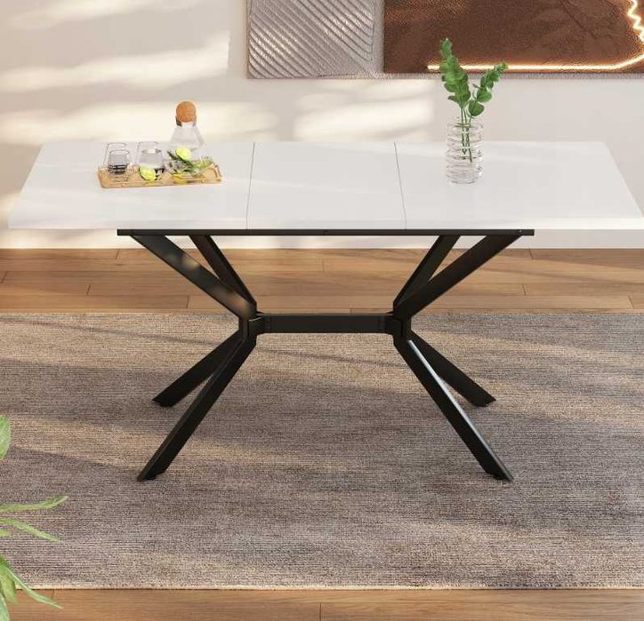 Biały rozkładany stół do jadalni 120/160*80cm