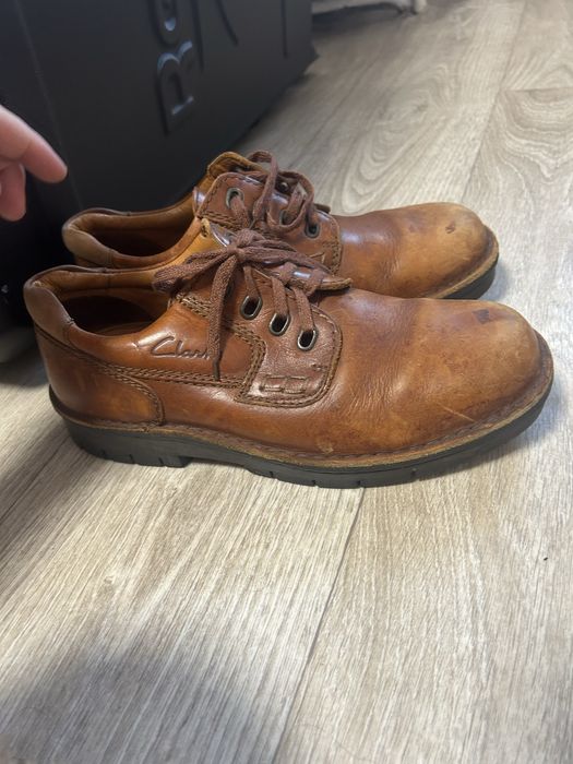 Чоловічі шкіряні туфлі Clarks Extra Wide (Made in Portugal) — Розмір 43
