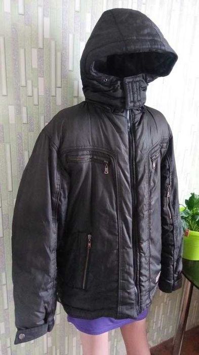 Пуховик 54-56 р. капюшон отстёгивается куртка/курточка пиджак зима