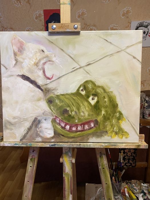 Картина маслом Крокодил