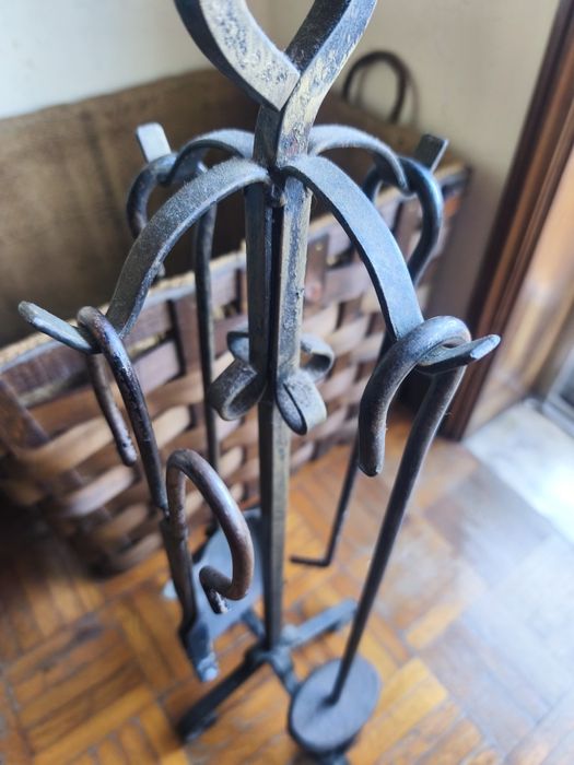 Cesta + acessórios para lareira