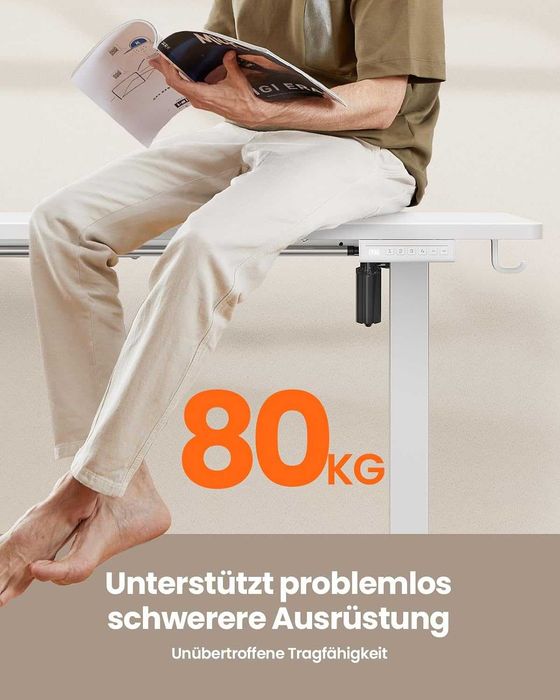 Nowe biurko elektryczne / blat / regulowane / 70x140cm / ErGear !A3468!
