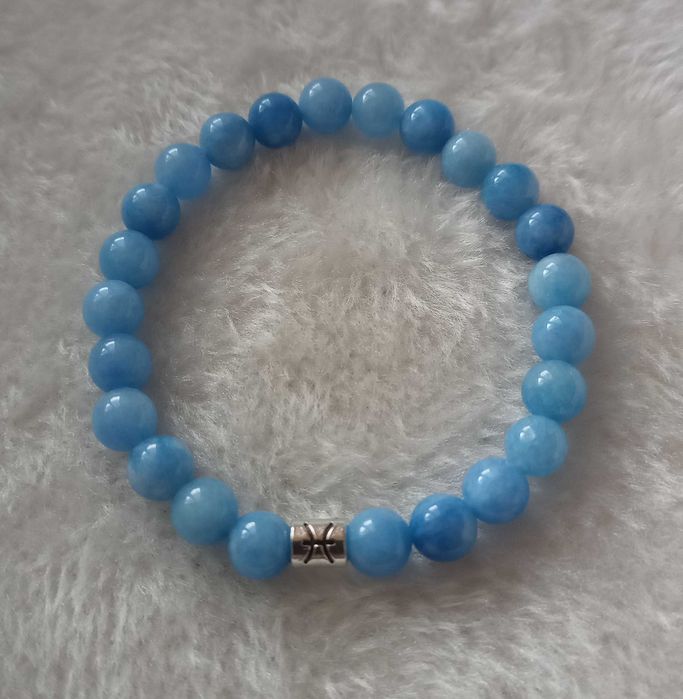 Bransoletka z kamieni naturalnych "Ryby - znak zodiaku" - handmade