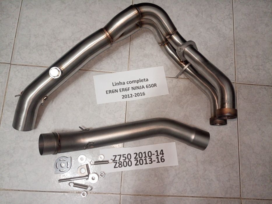 Linha escape Kawasaki er6n z750 z800 er-6f er6f