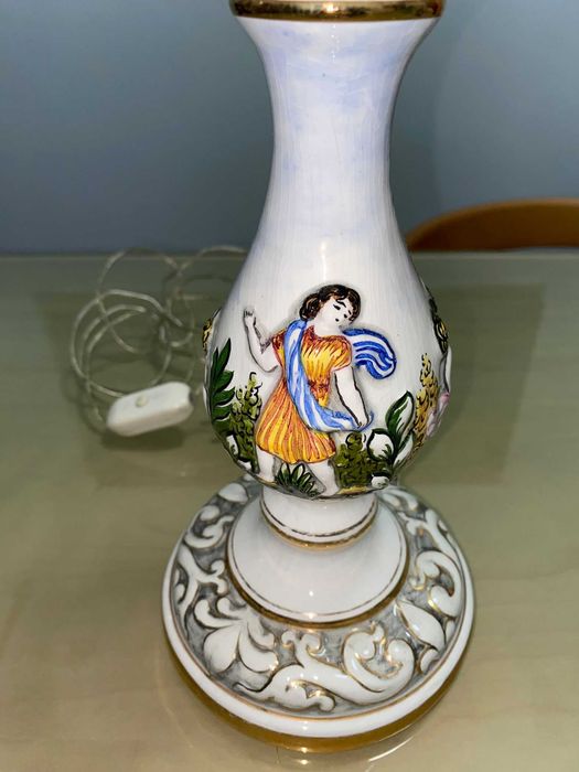 Candeeiro de mesa vintage de cerâmica