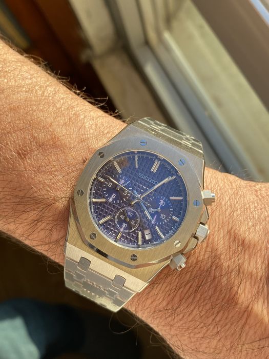 Seiko Mod Royal Oak Chronograph - NOVO + Garantia