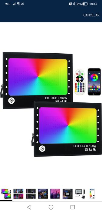 Foco rgb com comando