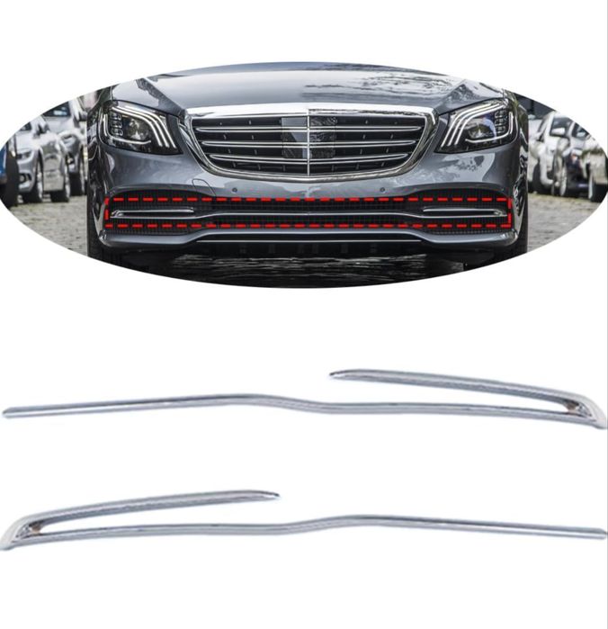 Хром Бампера переднего хромированная вставка Mercedes Benz W222