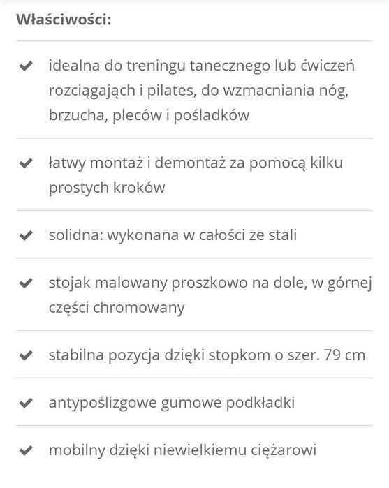 BALET     Drążek baletowy w kolorze różowym