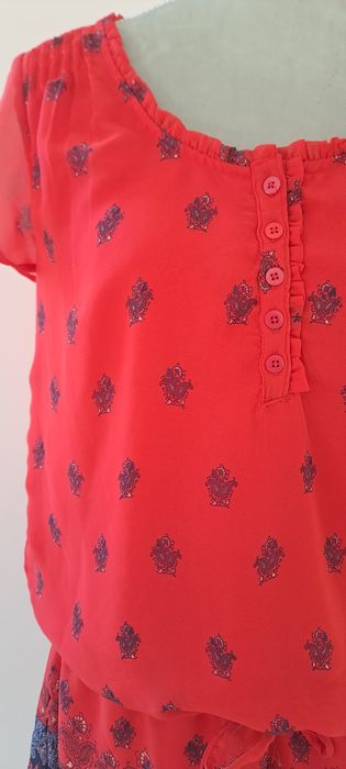 Vestido estampado com pormenores muito delicados, Tam 38