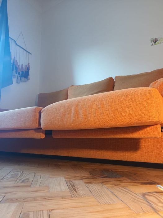 VENDO SOFÁ CAMA LARANJA 3 lugares