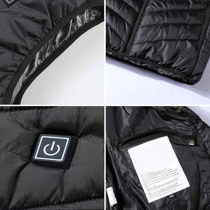 Безрукавка от повербанка, Жилетка с подогревом 3 режима размер XXXL