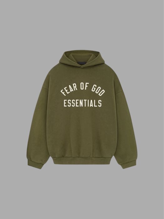 Fear of God Essentials Fleece Hoodie 'Military' (FW24)