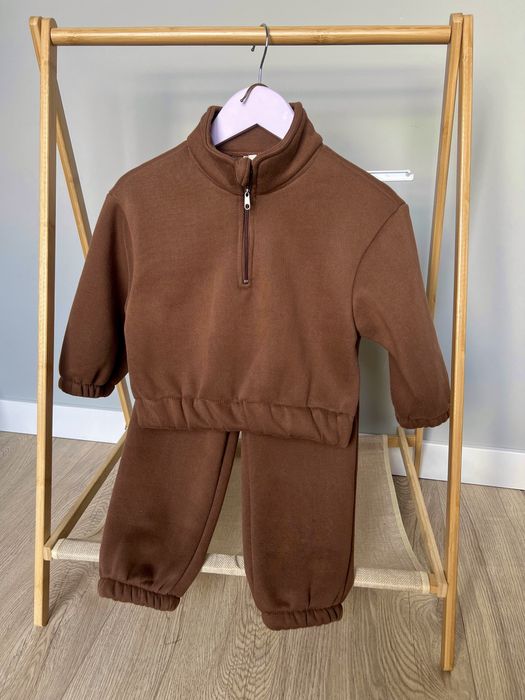Якісний теплий костюм на флісі шоколадний, 98, 104, 110