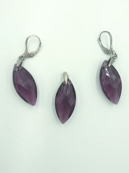 Komplet Swarovski kolczyki i zawieszka, srebro 925