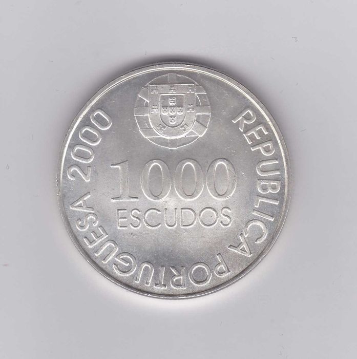 moeda de prata comemorativa 1000 escudos 1990 D. João de Castro