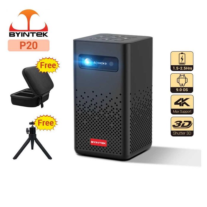 Проектор портативный мобильный WiFi/FullHD/3D/4K/Android BYINTEK P20 ...