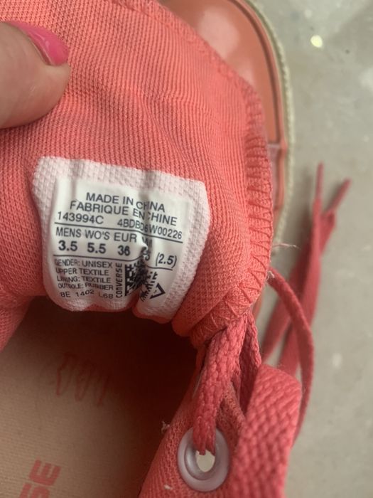 Converse sportowe buty, trampki za kostkę, różowe r. 36