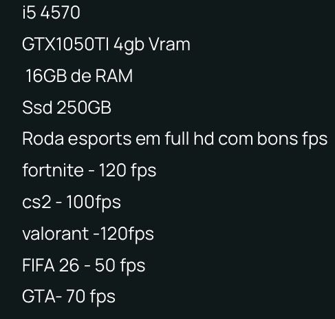 Pc gamer ideal para jogos