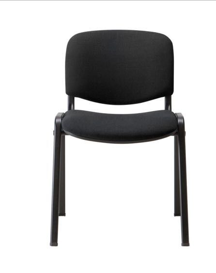 4 -  Cadeira  de Espera Escritorio em Estofo/Tecido Cinza escuro