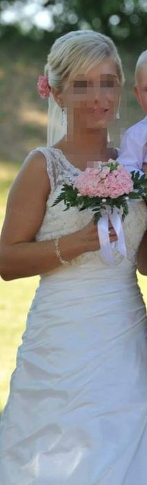 Piękna Suknia Ślubna XS/S Ecru wzrost ok. 155cm