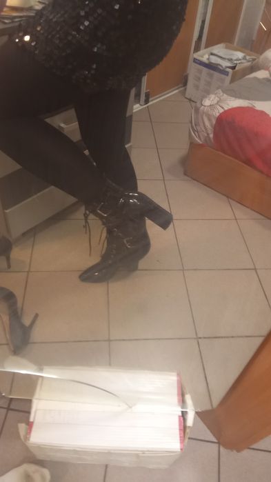 Botki lakierek róż.38,39