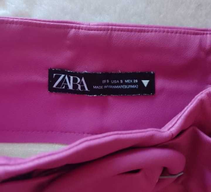 (36/S) ZARA/ Skórzana spódnica z paskiem z Madrytu, wysoki stan, NOWA
