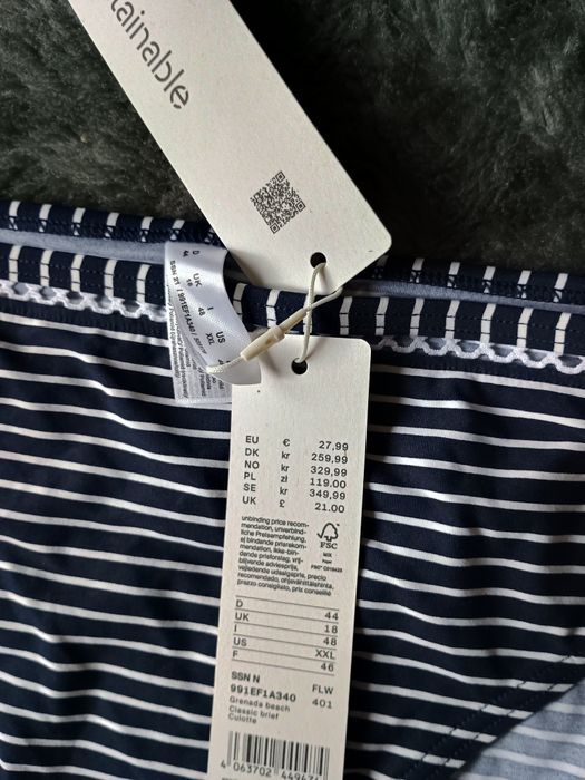 Dół od bikini Granatowe paski