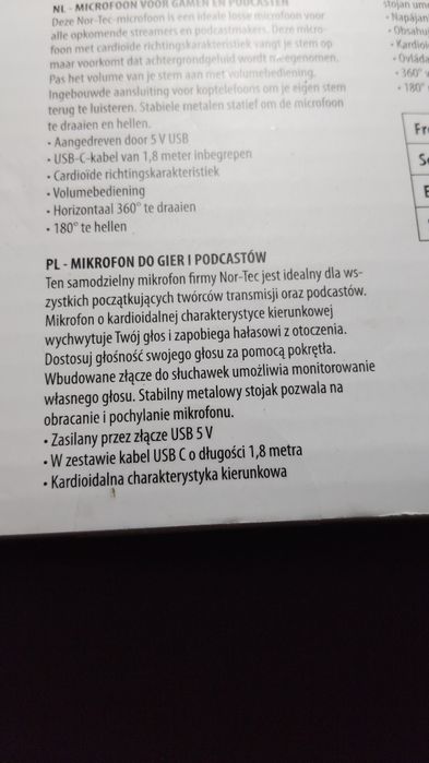 Mikrofon do podcastów itp podświetlenie