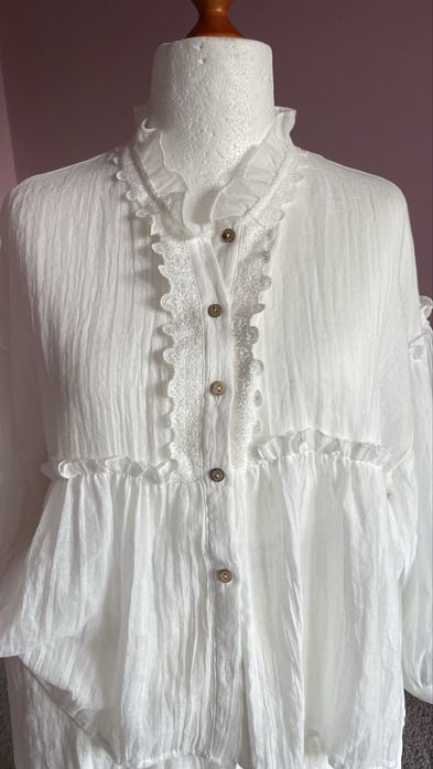 Zwiewna bluzka boho ecru GIOYA 40/42/44/46