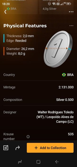 Srebrna moneta 2000 Réis Brazylia 1935 Książę Caxias de Lima e Silva