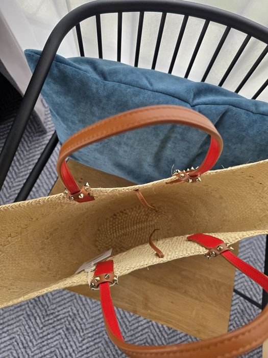 Christian Louboutin koszyk, raffia, torba