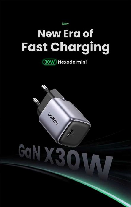Зарядное устройство UGREEN Nexode GaN 30 Вт CD319