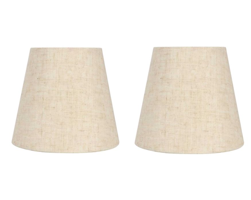 2 sztuki Klosz lniany do lampy 14x13 cm na klips E14 beżowy