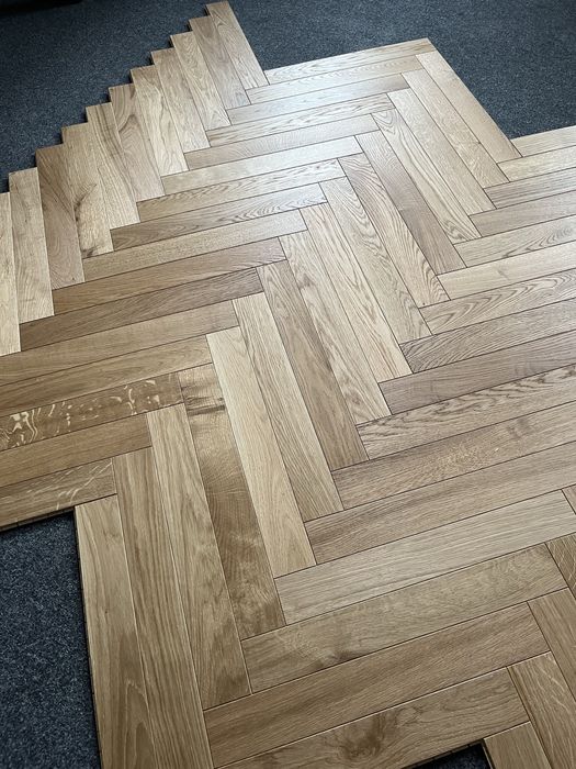 Podłoga Drewniana Jodełka Dąb Natur, 11x70x490mm,Olej UV x2, Od ręki