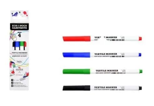 Markery do tkanin1,2mm 4 kolory. Nowy Produkt