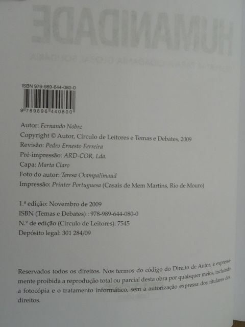 Humanidade de Fernando Nobre - 1ª Edição