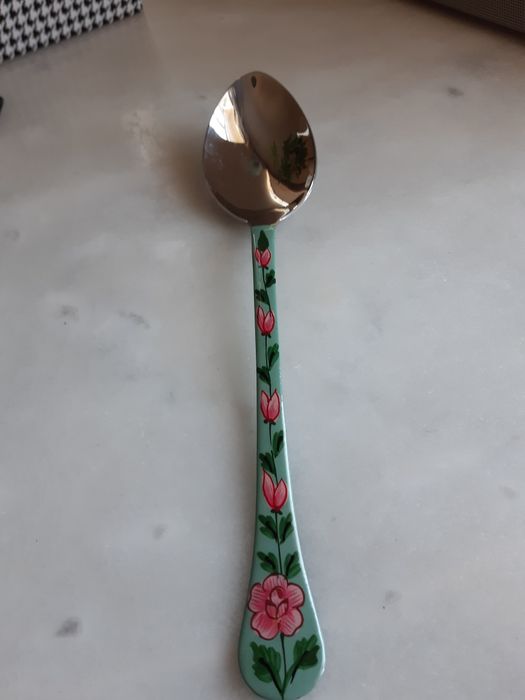 Łyżka duża np do sałatek ręcznie malowana