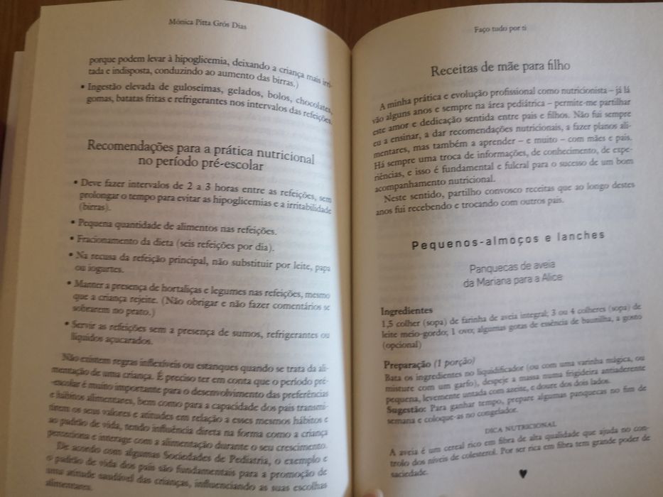Livro Faço tudo por ti da nutricionista Mónica Pitta Grós Dias