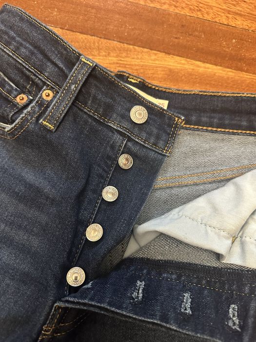 Джинсы синие Levi’s  xs s высокая посадка прямые